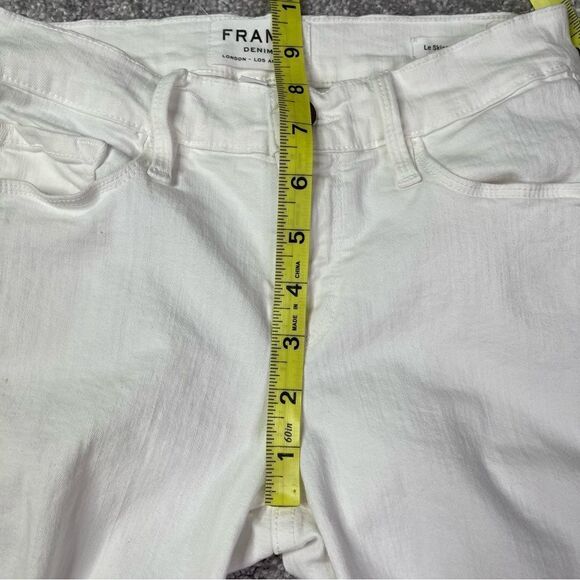 Frame Jeans Women’s (Tag 26) Actual 24 White Ripped Distressed Skinny Slim Fit - Picture 14 of 16